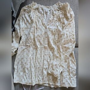 Cream Ruffle Neck Blouse